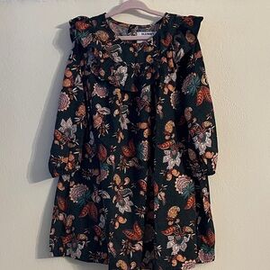 Old Navy Kids Dress in Black and Orange Floral